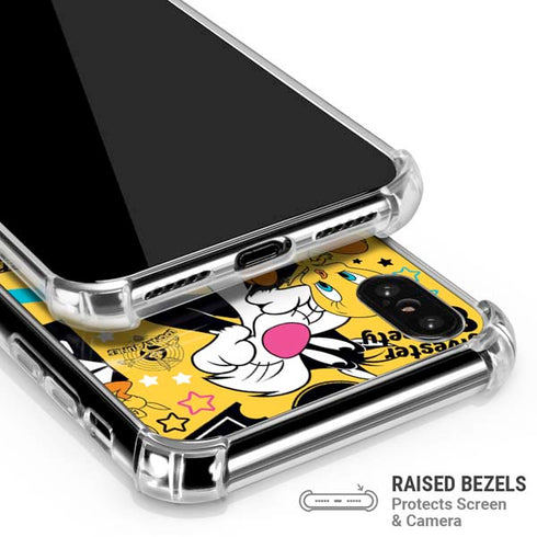 Looney Tunes Tweety and Sylvester Patches iPhone X/XS Clear Case
