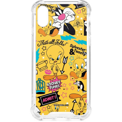 Looney Tunes Tweety and Sylvester Patches iPhone XS Clear Case