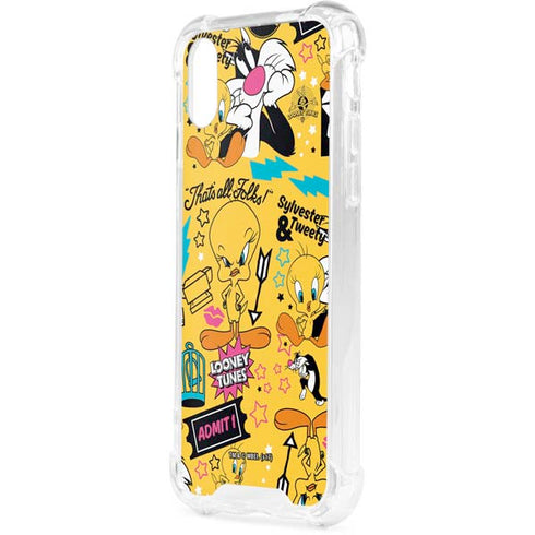 Looney Tunes Tweety and Sylvester Patches iPhone XS Clear Case