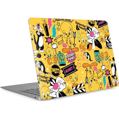 Looney Tunes Tweety and Sylvester Patches Apple MacBook Air Skin
