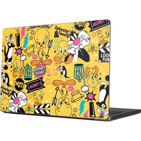 Looney Tunes Tweety and Sylvester Patches Apple MacBook Pro 14-inch Skin
