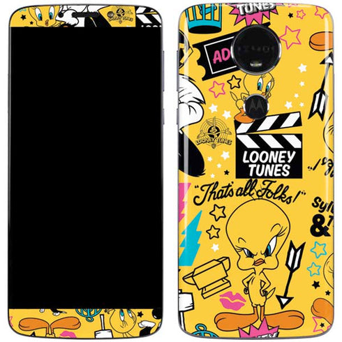 Looney Tunes Tweety and Sylvester Patches Moto E5 Plus Skin