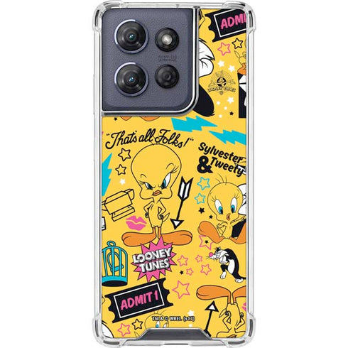 Looney Tunes Tweety and Sylvester Patches Moto G 5G (2025) Clear Case
