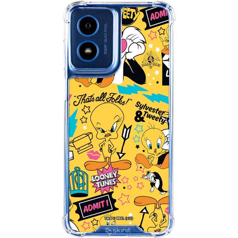 Looney Tunes Tweety and Sylvester Patches Moto G 5G (2024) Clear Case