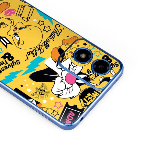 Looney Tunes Tweety and Sylvester Patches Moto G Play 4G (2024) Skin