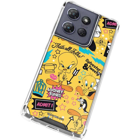 Looney Tunes Tweety and Sylvester Patches Moto G Power 5G (2025) Clear Case
