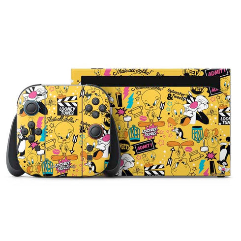 Looney Tunes Tweety and Sylvester Patches Nintendo Switch 2 (2025) with Joy-Con Skin