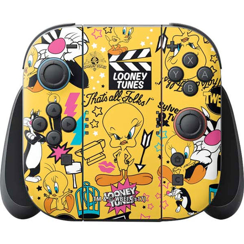 Looney Tunes Tweety and Sylvester Patches Nintendo Switch 2 (2025) Joy-Con Controller Skin