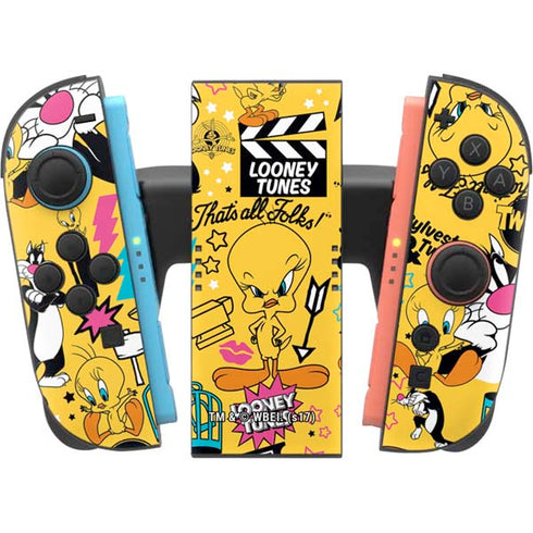 Looney Tunes Tweety and Sylvester Patches Nintendo Switch 2 (2025) Joy-Con Controller Skin