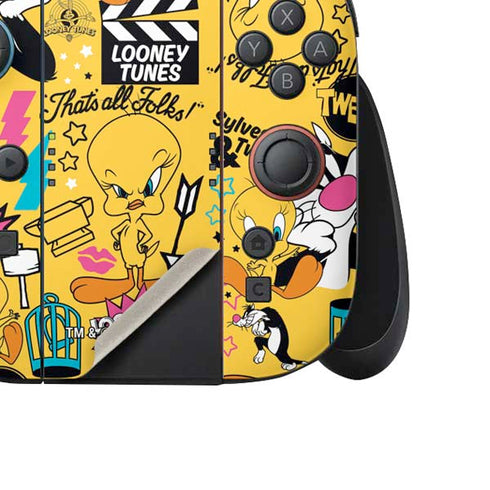 Looney Tunes Tweety and Sylvester Patches Nintendo Switch 2 (2025) Joy-Con Controller Skin
