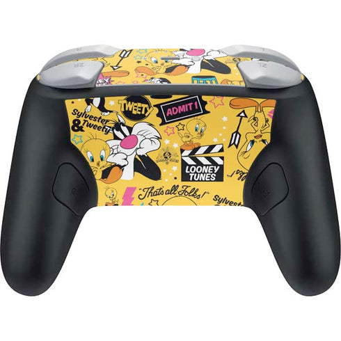 Looney Tunes Tweety and Sylvester Patches Nintendo Switch 2 (2025) Pro Controller Skin