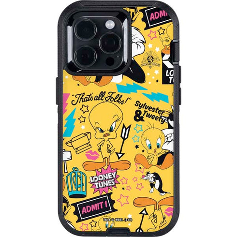 Looney Tunes Tweety and Sylvester Patches Otterbox Defender iPhone Skin
