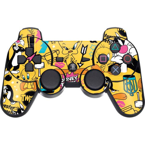 Looney Tunes Tweety and Sylvester Patches PS3 Dual Shock wireless controller Skin