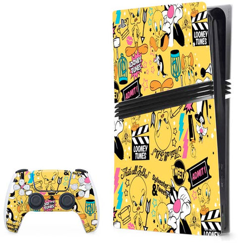 Looney Tunes Tweety and Sylvester Patches PS5 Pro Bundle Skin