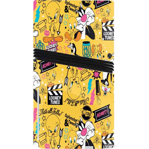 Looney Tunes Tweety and Sylvester Patches PS5 Pro Disk Console Skin
