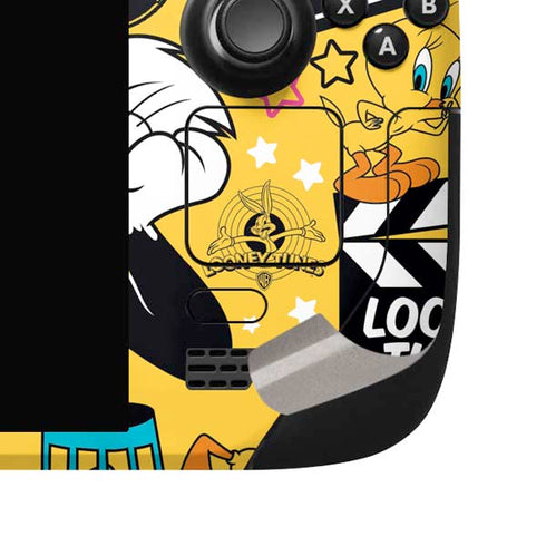 Looney Tunes Tweety and Sylvester Patches Steam Deck Handheld Gaming Computer OLED Skin