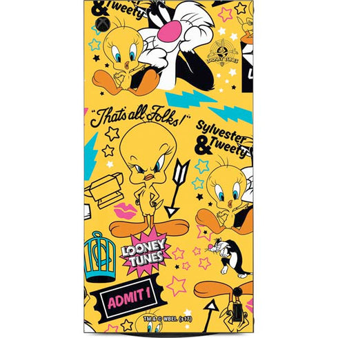 Looney Tunes Tweety and Sylvester Patches XBox Series X Digital Edition Console Skin