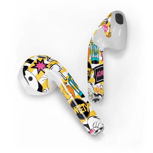 Looney Tunes Tweety and Sylvester Striped Patches Apple AirPods Skin