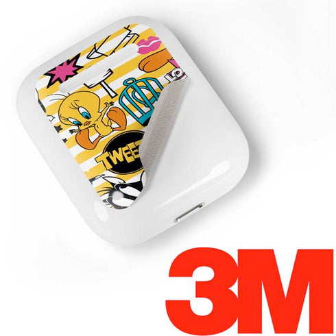 Looney Tunes Tweety and Sylvester Striped Patches Apple AirPods Skin