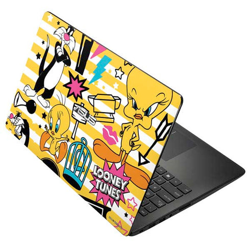 Looney Tunes Tweety and Sylvester Striped Patches Asus X502CA 15.6 Skin