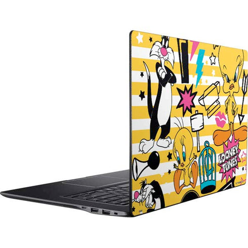 Looney Tunes Tweety and Sylvester Striped Patches Ativ Book 9 (15.6in 2014) Skin