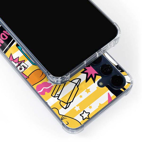 Looney Tunes Tweety and Sylvester Striped Patches Galaxy A55 5G Clear Case