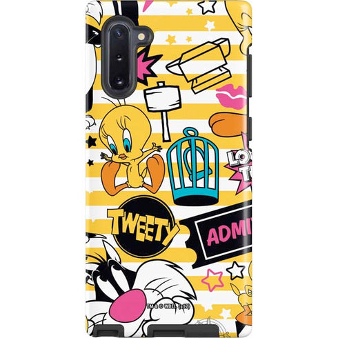 Looney Tunes Tweety and Sylvester Striped Patches Galaxy Cases