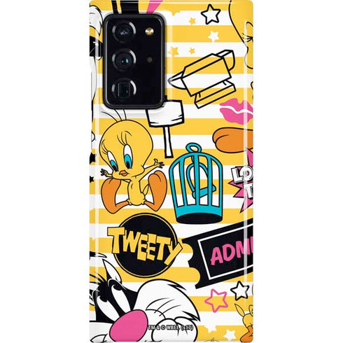 Looney Tunes Tweety and Sylvester Striped Patches Galaxy Cases