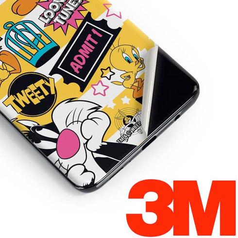Looney Tunes Tweety and Sylvester Striped Patches Galaxy S10e Skin