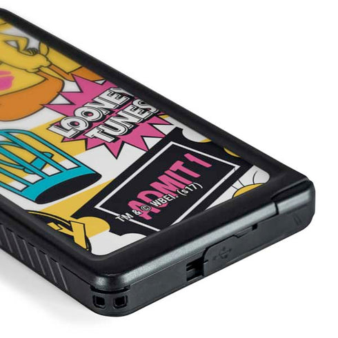 Looney Tunes Tweety and Sylvester Striped Patches Galaxy S24 Ultra Waterproof Case
