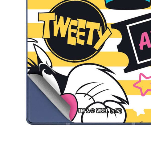 Looney Tunes Tweety and Sylvester Striped Patches Galaxy Z Fold6 Skin