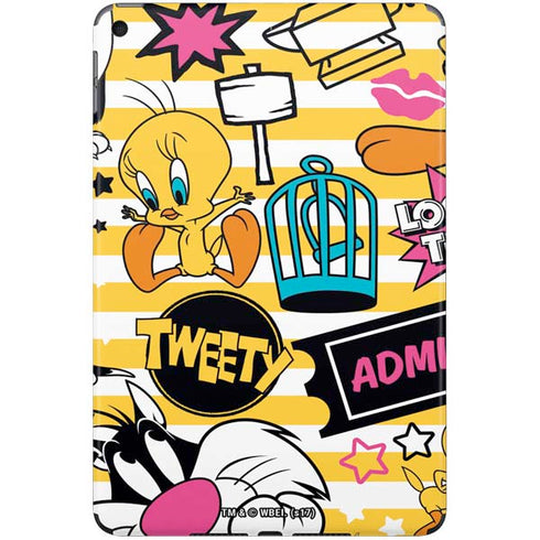Looney Tunes Tweety and Sylvester Striped Patches iPad Skins