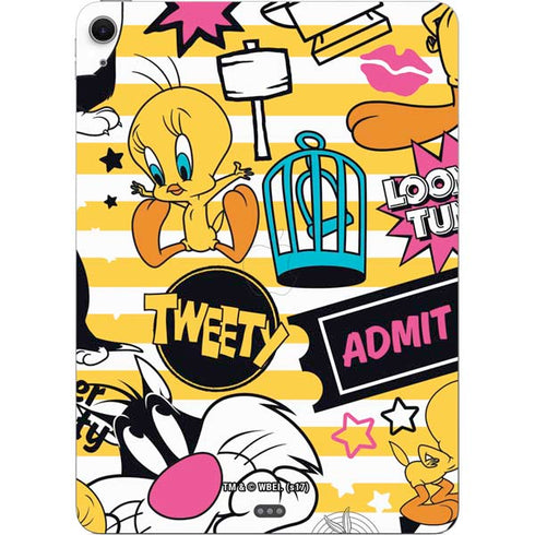 Looney Tunes Tweety and Sylvester Striped Patches Apple iPad Air Skin
