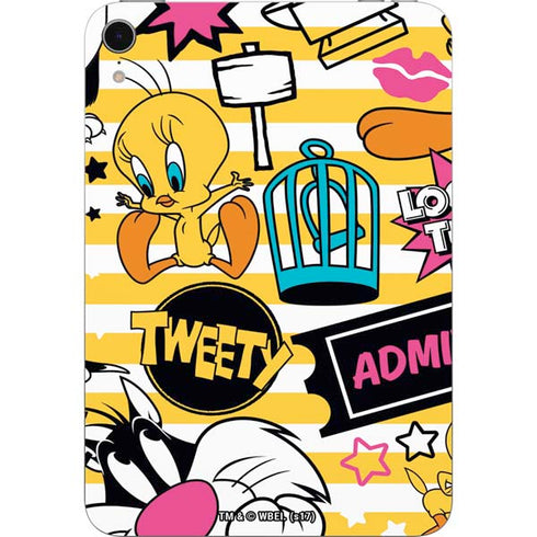 Looney Tunes Tweety and Sylvester Striped Patches Apple iPad Mini Skin