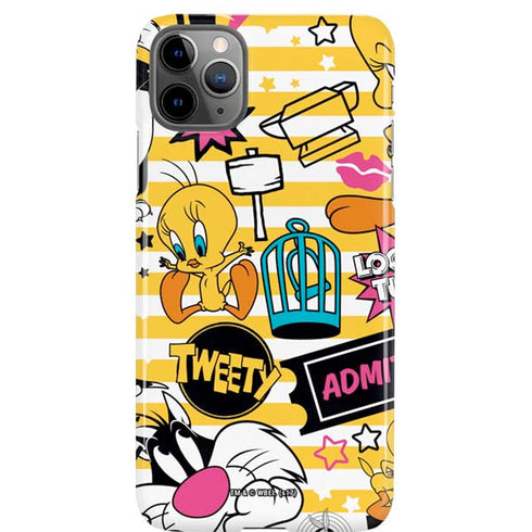Looney Tunes Tweety and Sylvester Striped Patches iPhone Cases