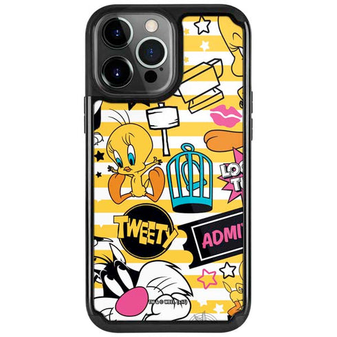 Looney Tunes Tweety and Sylvester Striped Patches iPhone Cases