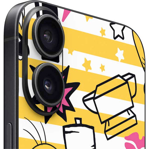 Looney Tunes Tweety and Sylvester Striped Patches iPhone 16 Plus Skin