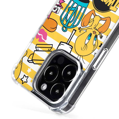 Looney Tunes Tweety and Sylvester Striped Patches iPhone 16 Pro Max MagSafe Case