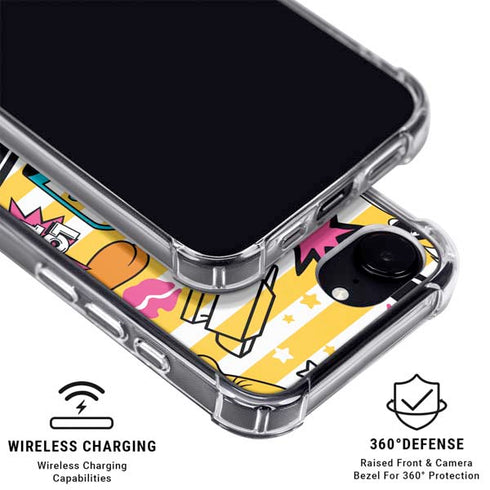 Looney Tunes Tweety and Sylvester Striped Patches iPhone 16e MagSafe Case