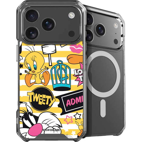Looney Tunes Tweety and Sylvester Striped Patches iPhone 18 Pro MagSafe Case