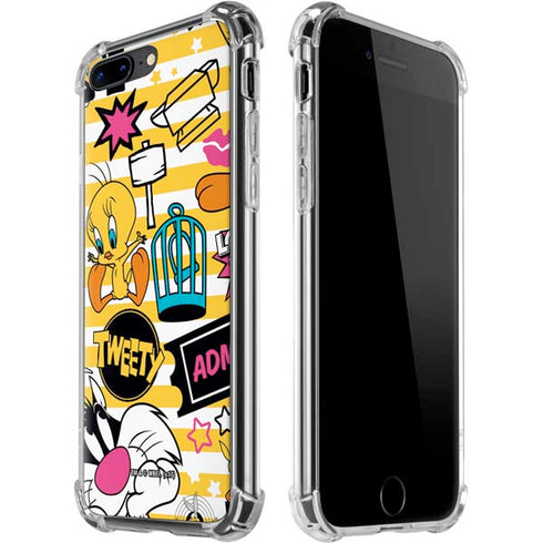Looney Tunes Tweety and Sylvester Striped Patches iPhone Cases