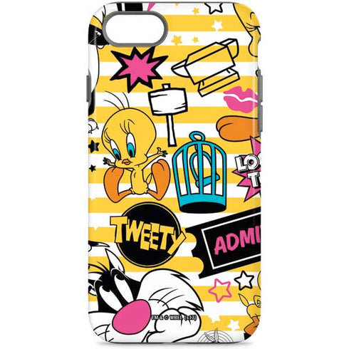 Looney Tunes Tweety and Sylvester Striped Patches iPhone Cases