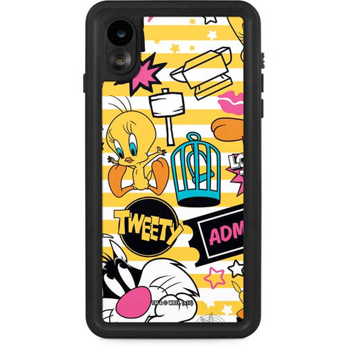 Looney Tunes Tweety and Sylvester Striped Patches iPhone Cases