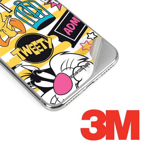 Looney Tunes Tweety and Sylvester Striped Patches iPhone XS Max Skin