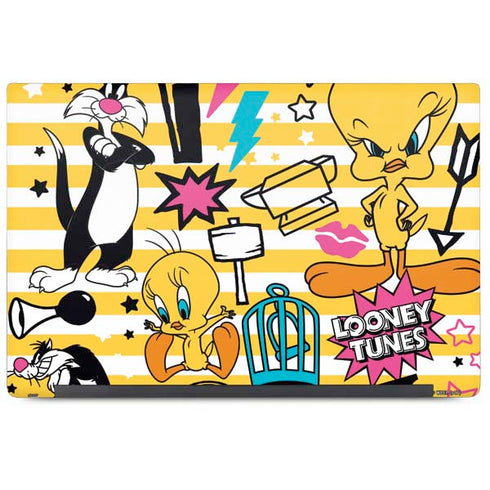 Looney Tunes Tweety and Sylvester Striped Patches Dell Latitude Skin