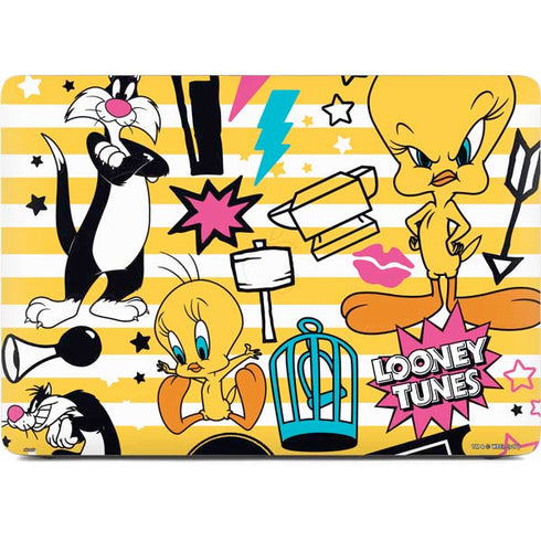 Looney Tunes Tweety and Sylvester Striped Patches Apple MacBook Air Skin