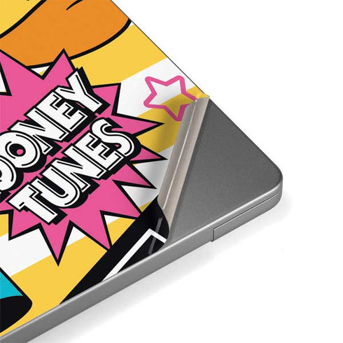 Looney Tunes Tweety and Sylvester Striped Patches Apple MacBook Pro 14-inch Skin
