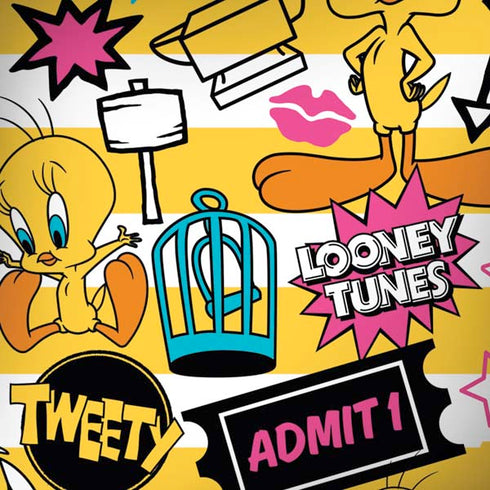 Looney Tunes Tweety and Sylvester Striped Patches Moto G6 Skin
