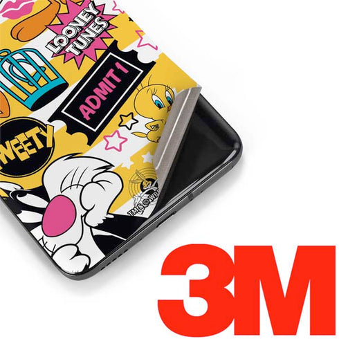 Looney Tunes Tweety and Sylvester Striped Patches OnePlus 7 Pro Skin