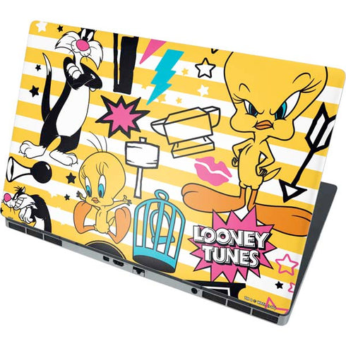 Looney Tunes Tweety and Sylvester Striped Patches Dell Precision Skin